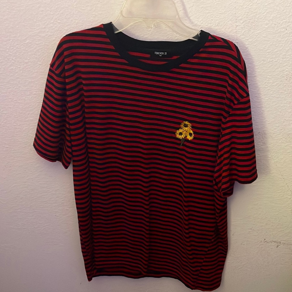 Stripped Forever 21 Sunflower T-Shirt